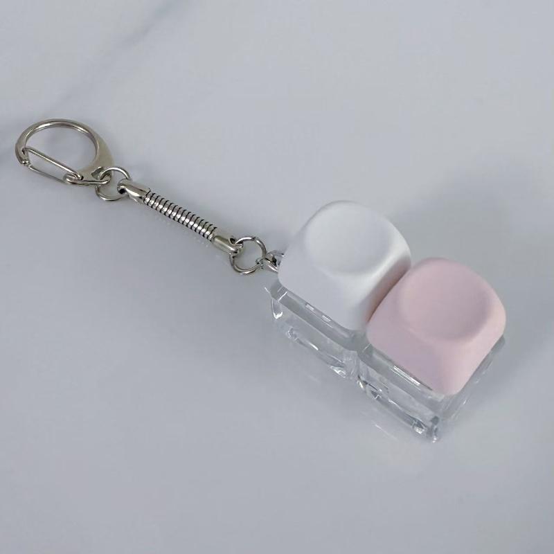 1/2 Key Led Keyboard Button Clicker Mechanical Keyboard Keychain For Gifts To Pass The Boring Time Stress Relief