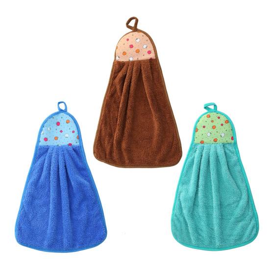 Hanging Towel for Hand Drying Cleaning Towel with Hanging Ring Absorbent Towel for Bathroom Kitchen Wiping