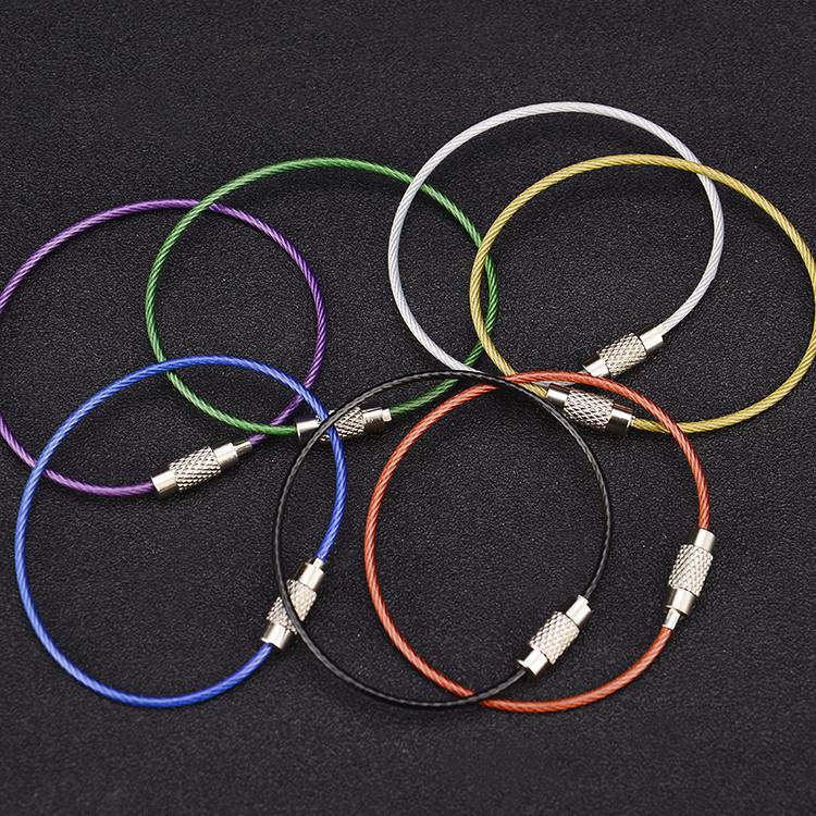 Rainbow PVC Keychain with Steel Wire Ring