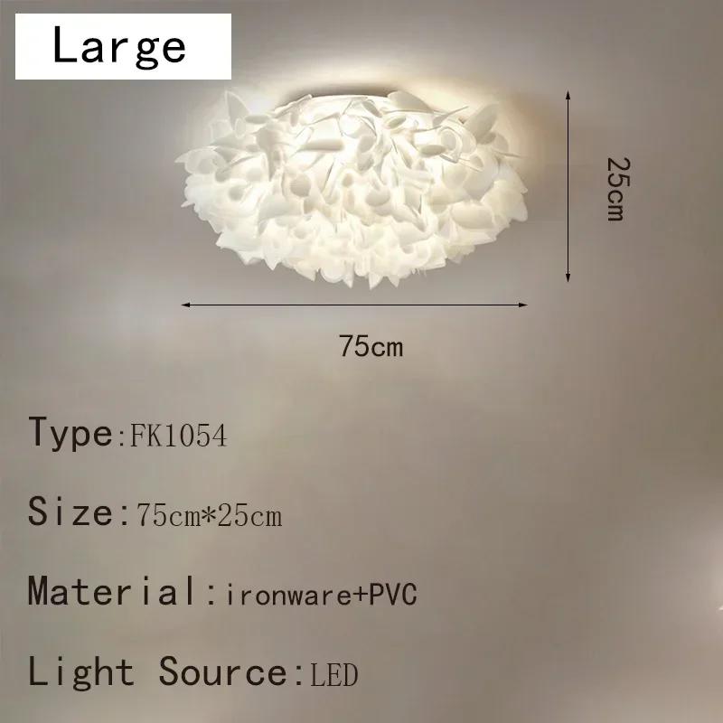Nordic Italian Design Modern Bedroom Lamp Petals Warm and Romantic Ins Net Red Ceiling Lamp Romantic Girl LED Room Decoration