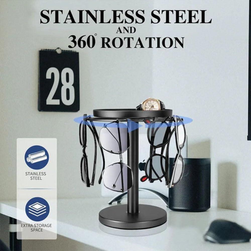 With Tray Eyeglass Display Rack Stainless Steel Sunglasses Holder Glasses Stand Organizer  for Desk