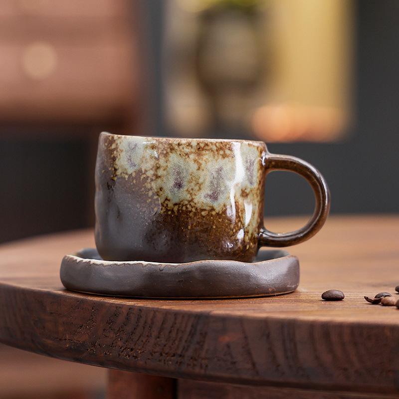Kiln-Changed Ceramic Coffee Cup And Saucer Set, High-Value Mug, Latte Latte Cup. 280ml