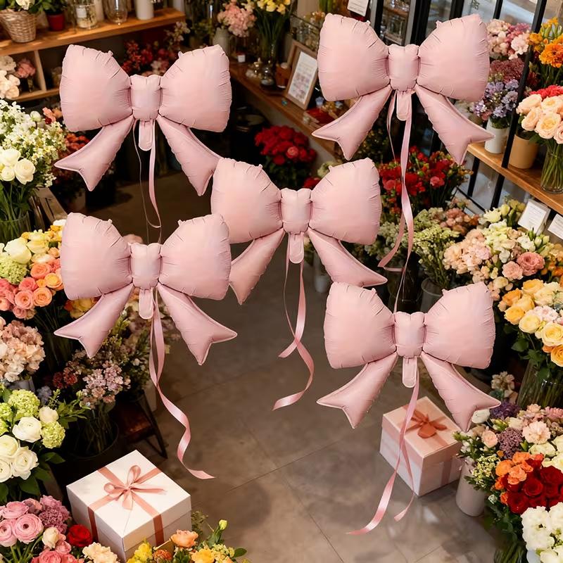 5/10Pcs Pink Bow Balloon 21inch Bow Tie Shaped Foil Balloon for Wedding Anniversary Kids Birthday Party Decoration Baby Shower