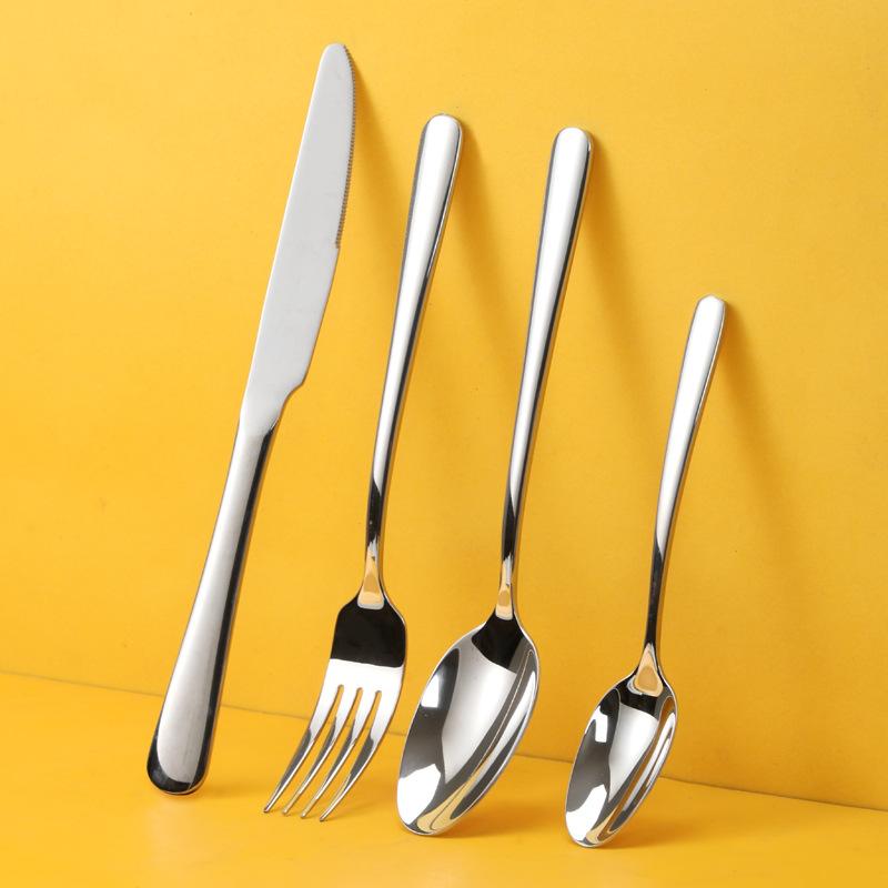 Thickened elegant 304 stainless steel tableware, knife, fork, spoon, steak set series, western coffee dessert spoon