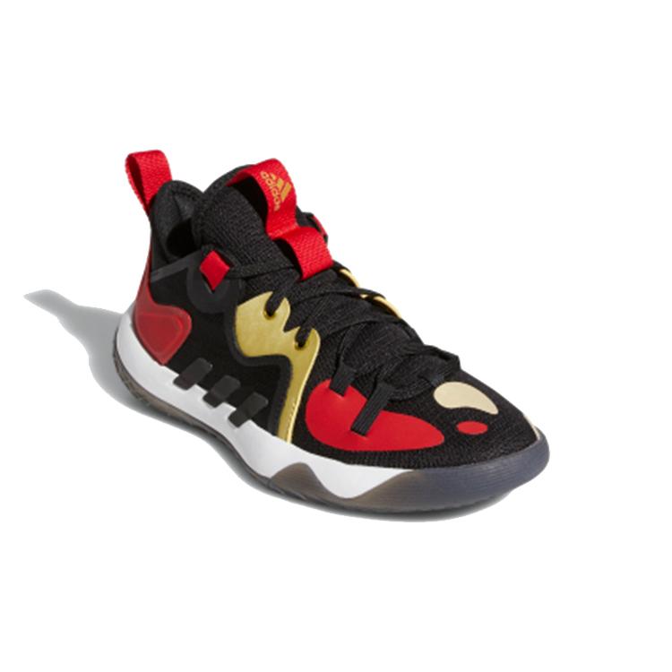 New Adidas Harden Stepback 2 J Breathable Mid Top Children's Basketball Shoes Black Red Brown Teenagers FZ1549