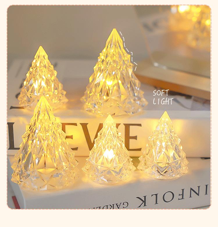 LED ledová noční lampička kreativní světelná elektronická svíčka světlo stolní dekorace atmosférické světlo křišťálová malá ozdoba