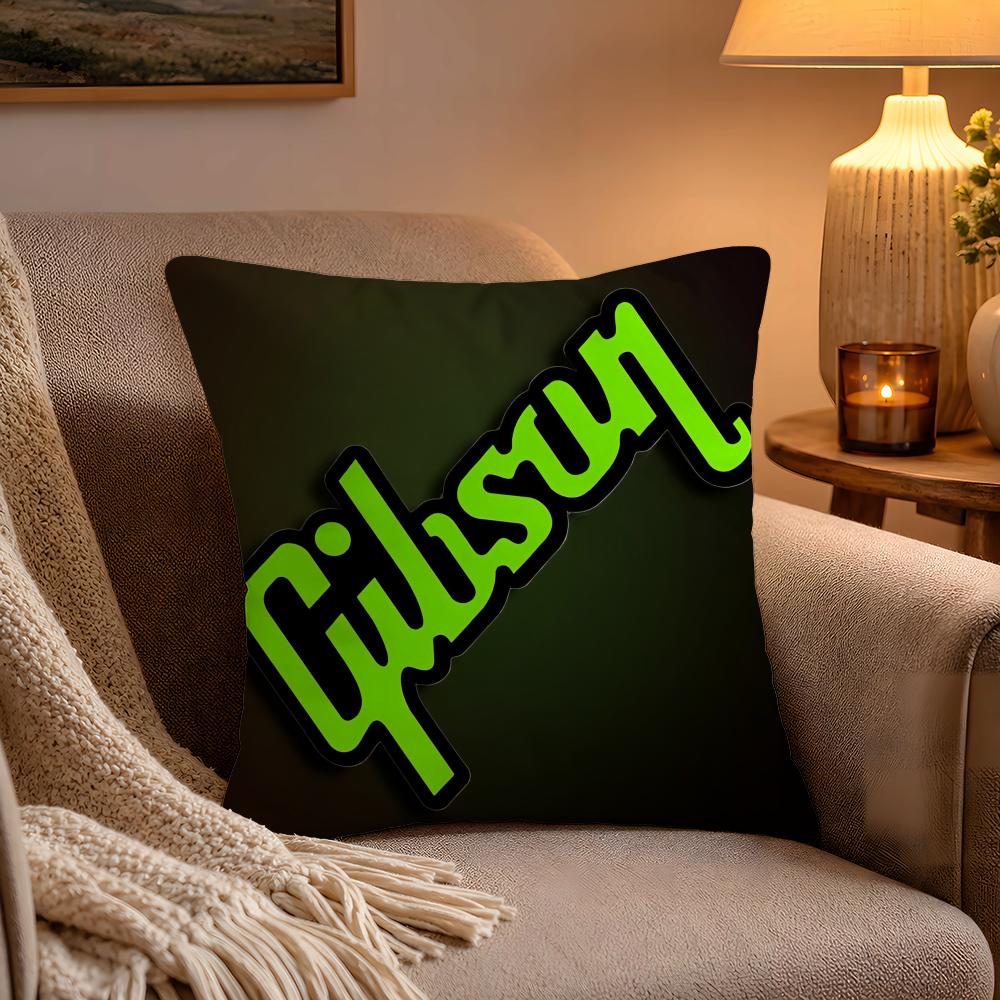 Fashion Brand GGibson Pillow Case Soft Plush Cushion Cover Double Print and Invisible Zipper for Sofa Home Car Use