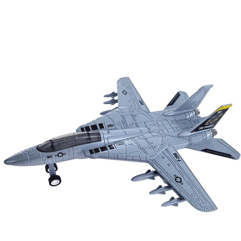 Meileqi Alloy Fighter Jet Toy with Pull-back, Sound & Light - F14, F15, F18, F22 Models