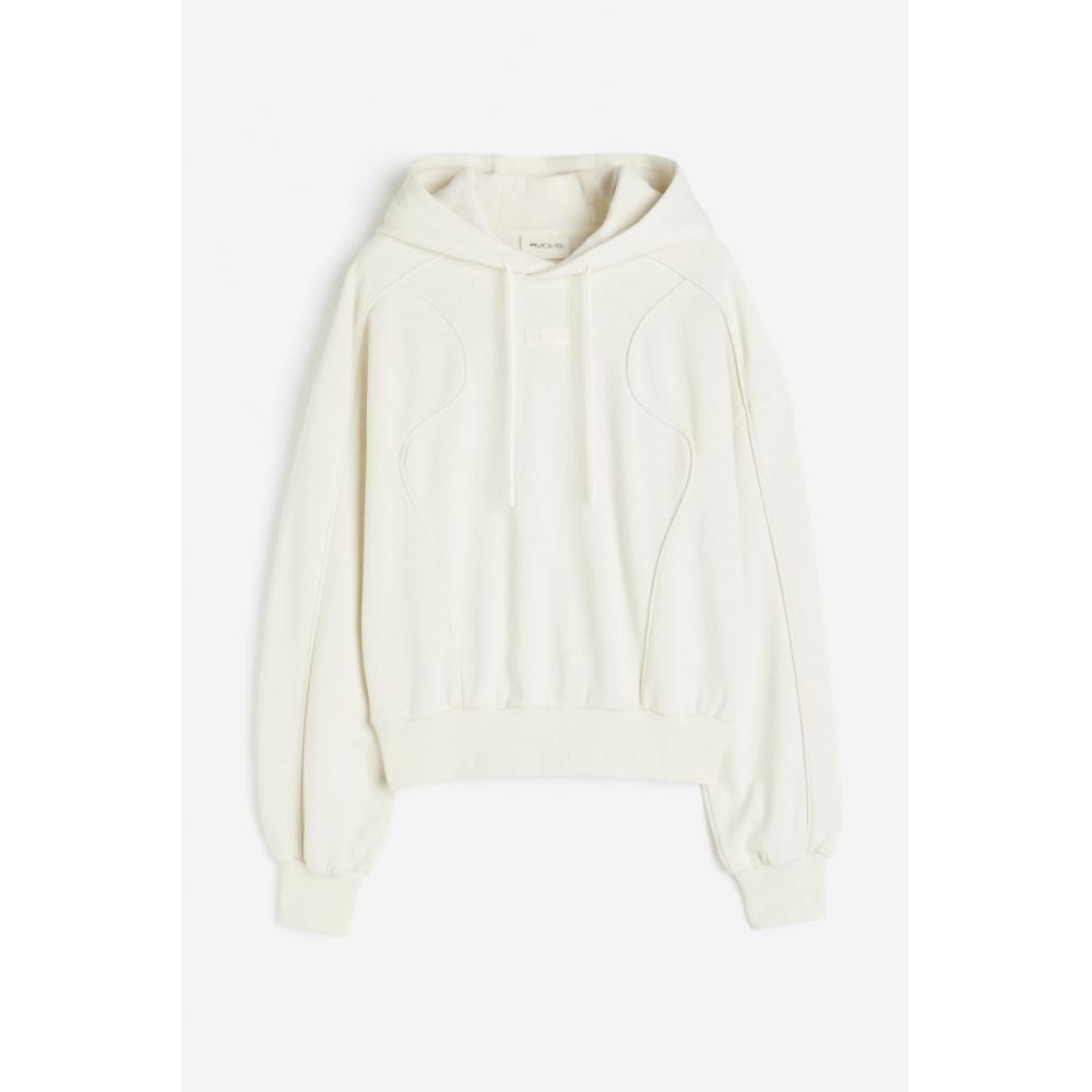

H M DryMove Piping Detail Sport Hoodie Cream