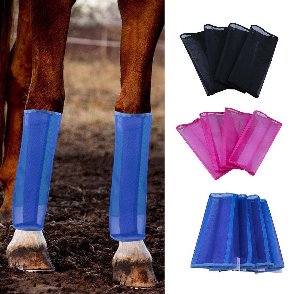 4 Pezzi/confezione Fasce Protettive per Gambe di Cavallo Leggings per Cavalli per Prevenire le Mosche Stivale Anti-Mosche in Rete per Cavallo Stivale a Rete Larga per Cavallo