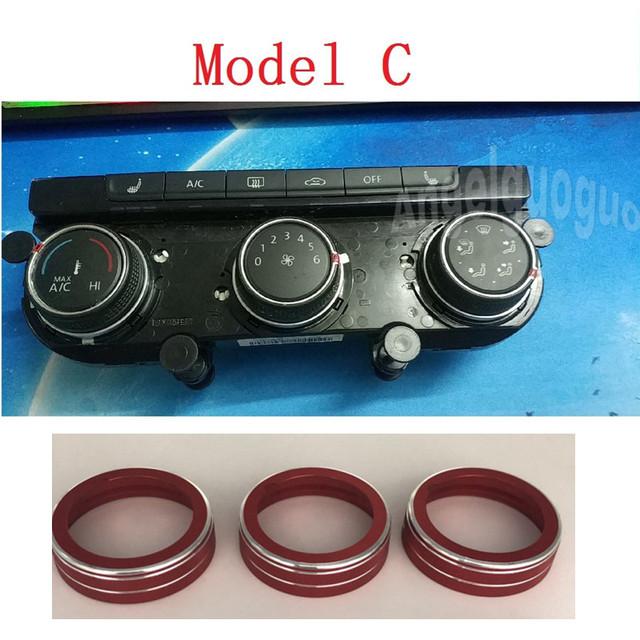 For Volkswagen Golf 7 MK7 2014- T-Roc Aluminum Alloy Air Conditioning Knob Cover Control Switch Decoration Ring Car