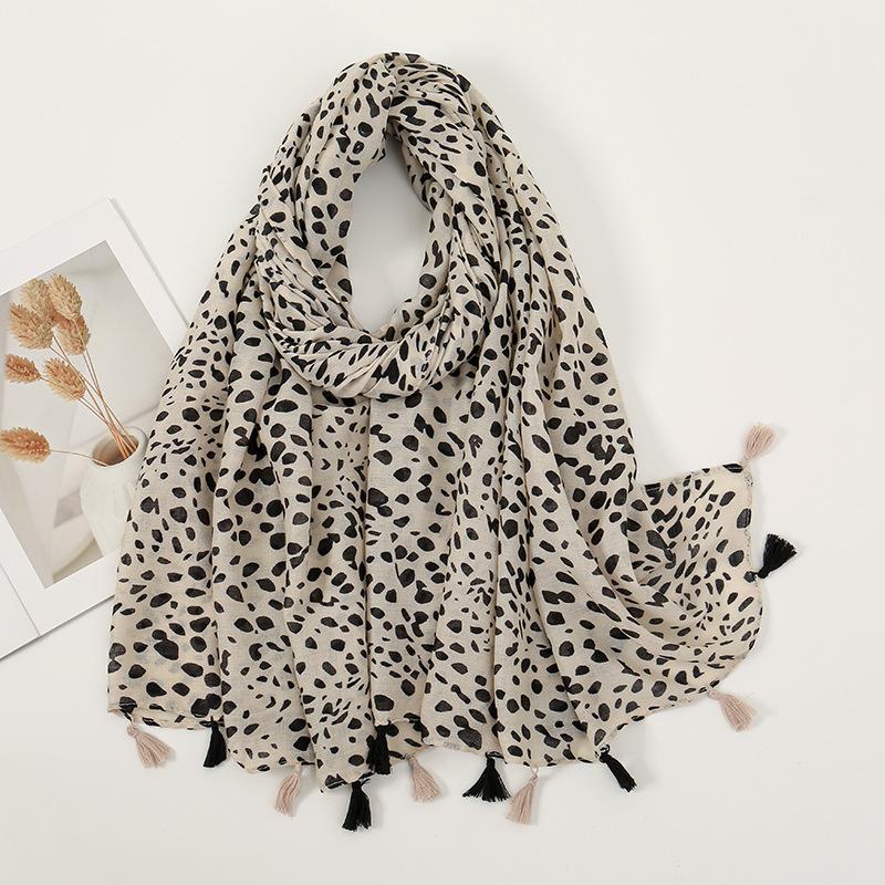 Literarischer kleiner frischer Retro-Fransenschal aus Baumwolle und Leinen, schöner bedruckter Seidenschal für Damen, japanischer Sonnenschutzschal