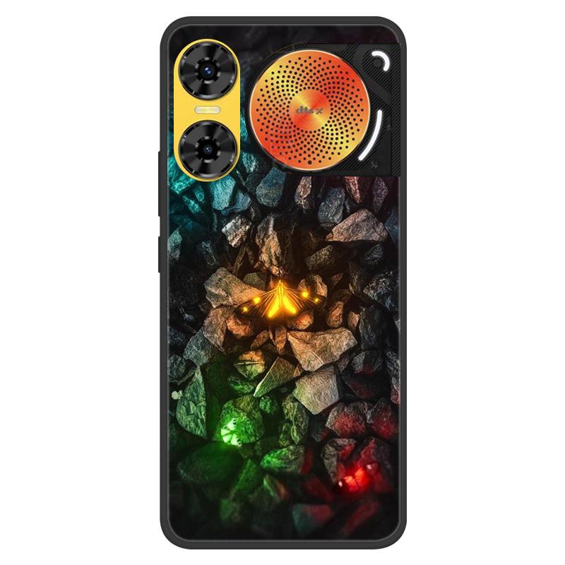 For ZTE Nubia Music 2 Case 2025 Soft Black Silicone Bumper Butterfly Painted Phone Cover for Nubia Music2 Cases Fundas Capa