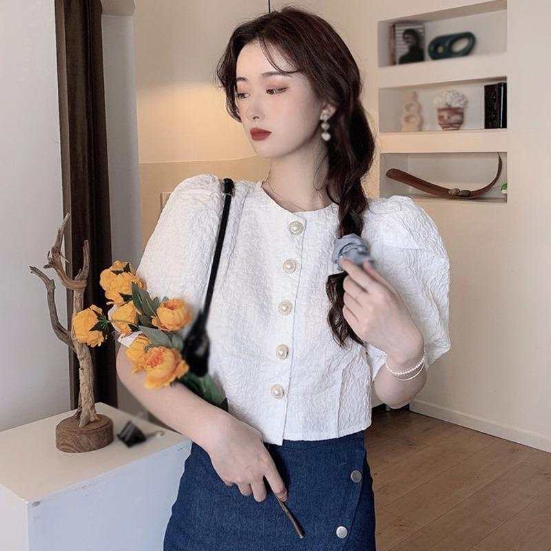 Women's Blouse Single Breasted Fashion Temperament Solid Color