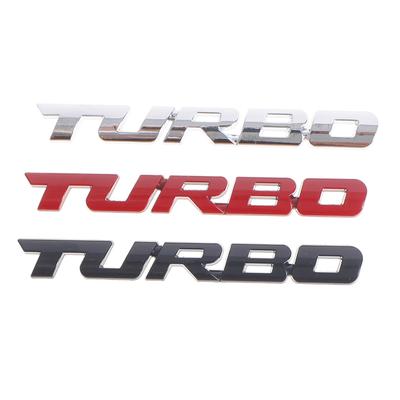 3D Metal Letter Turbo Car Motorcycle Emblem Badge Sticker Side Decoration