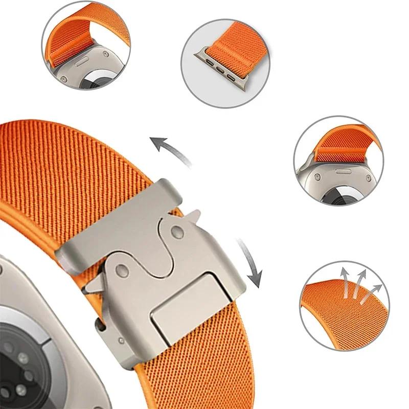 Parachute Straps for Apple Watch 10 Band 46mm 42-41-45mm Ultra 2 49mm 44mm Nylon Bracelet iWatch Apple Watch Series 9 8 SE 5 6 7