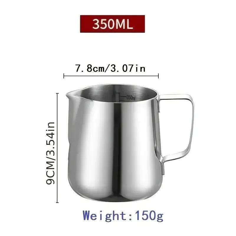 

350/600/1000 мл Питчер для молока и сливок с мерной шкалой из нержавеющей стали, вспениватель молока, чашка для латте, чашки для эспрессо, кофейные аксессуары