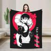 Warm Flannel Blanket for Girls Boys with Japanese Anime Art Toxic Toji Design Travel Throw for Couch Chair Sofa Bed Cover