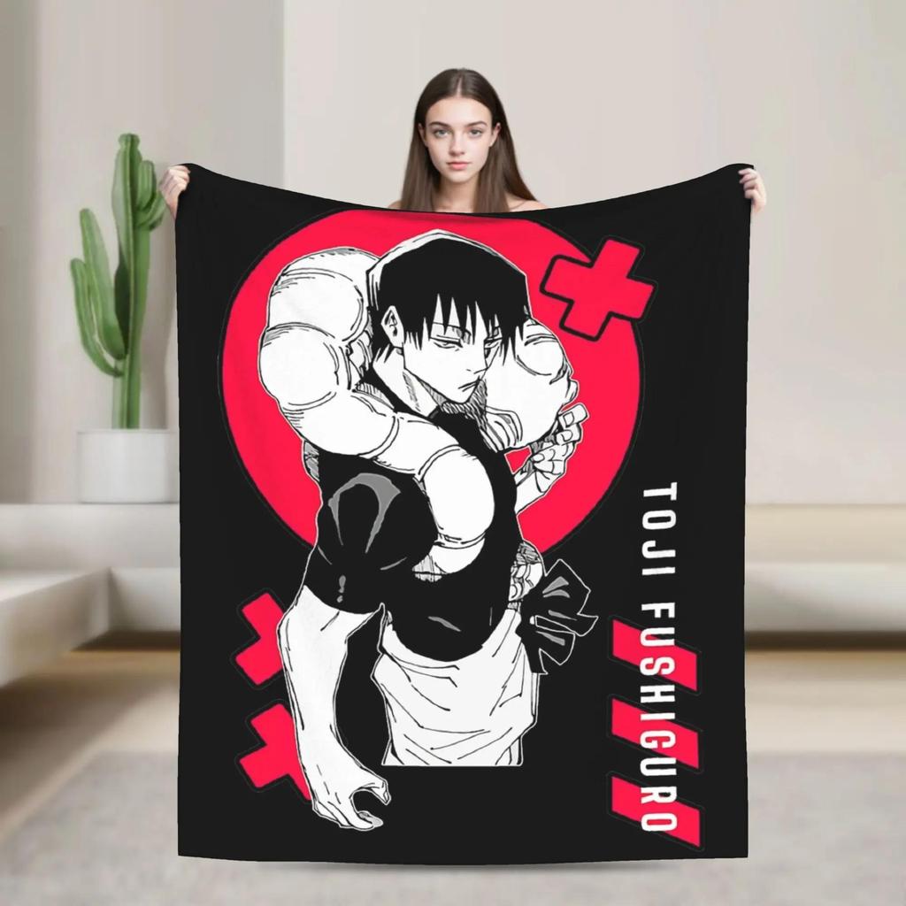 Toxic Toji Japanese Manga Flannel Blanket Soft Autumn Throw for Kids Living Room Street Trend Sofa Bed Cover Bedspread