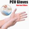 50 Pairs Of Disposable Gloves Made Of Thickened Transparent Latex Pvc Multifunctional Cleaning Gloves