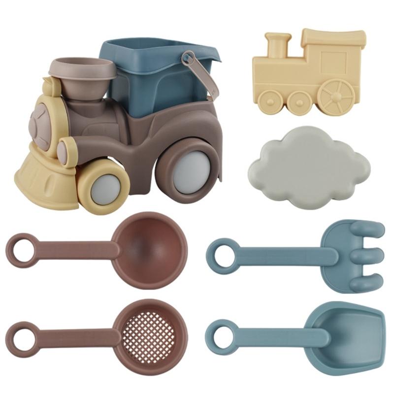 

1set Sand Bucket Seaside Toy Set Sand Play Water Game Kits Sandboxes Shovel Engineering Vehicle Mold Model Seaside Toy