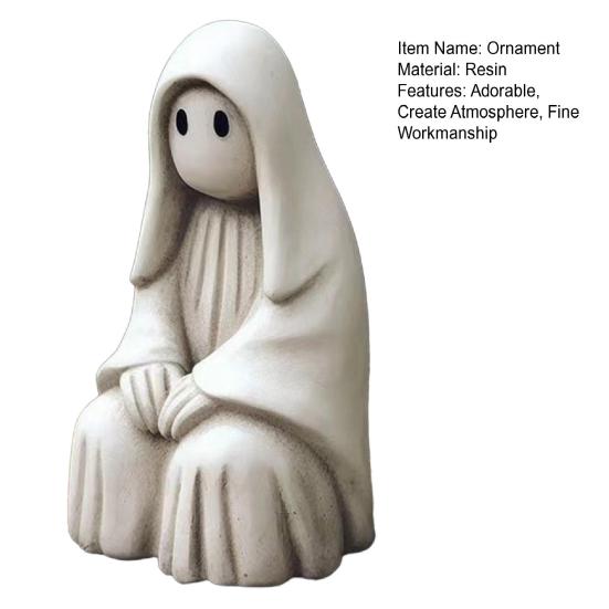 Spooky Ghost Garden Sculpture Halloween Adorable White Ghost Create Atmosphere Fun Decorative