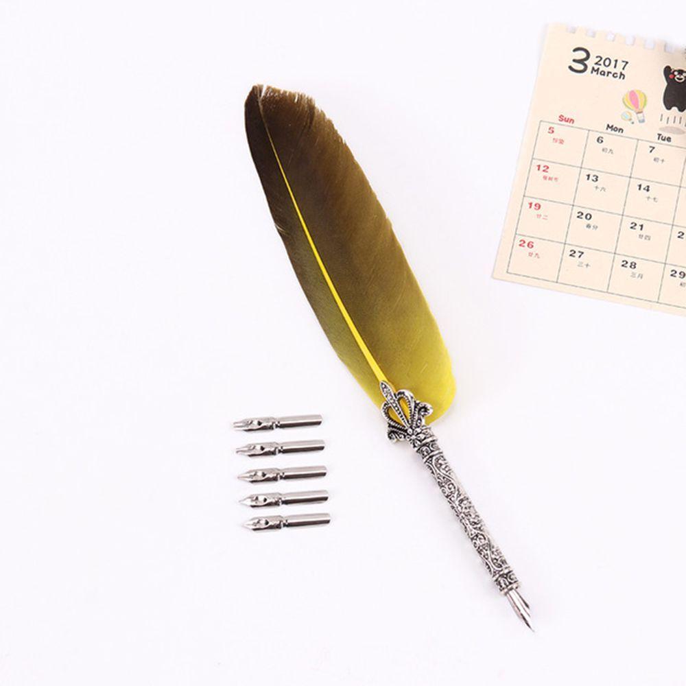 Vintage Geschnitzte Schräge Tauchfedern Schreibset Feder Ausgefallen Kielspitze Füllfederhalter Kalligraphie