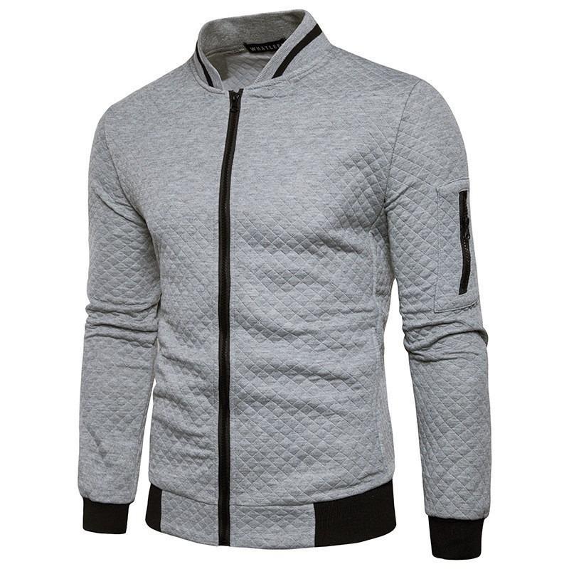Autumn Fashion Sports Grid Striped Zipper Jacket Men's Korean Blazer Men's Casual Sports Design Men's Coat