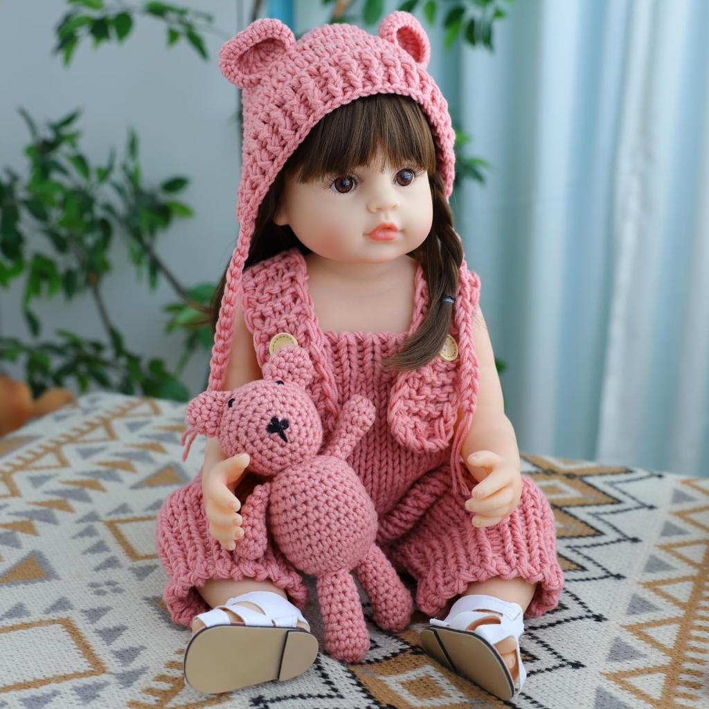 Simulação Bebê Reborn 22 Polegadas 55 cm Bonecas Reborn Realistas Vinil Silicone Completo Lavável Móvel Bonecas Bebê Realistas para Crianças Meninas Reborn