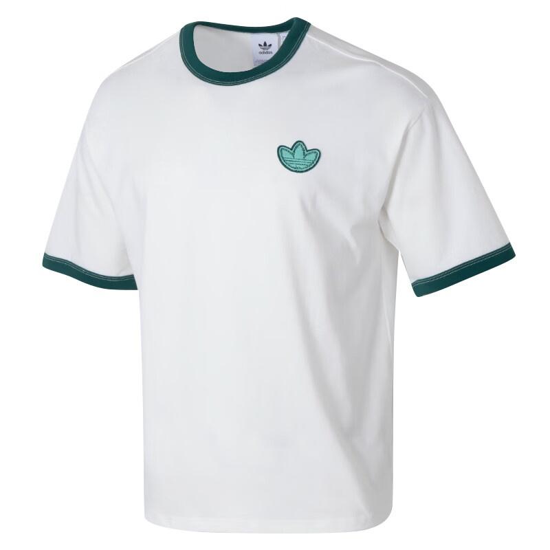 adidas Originals logo T-Shirt Asia Sizing  White Green  Men s JI7485 L