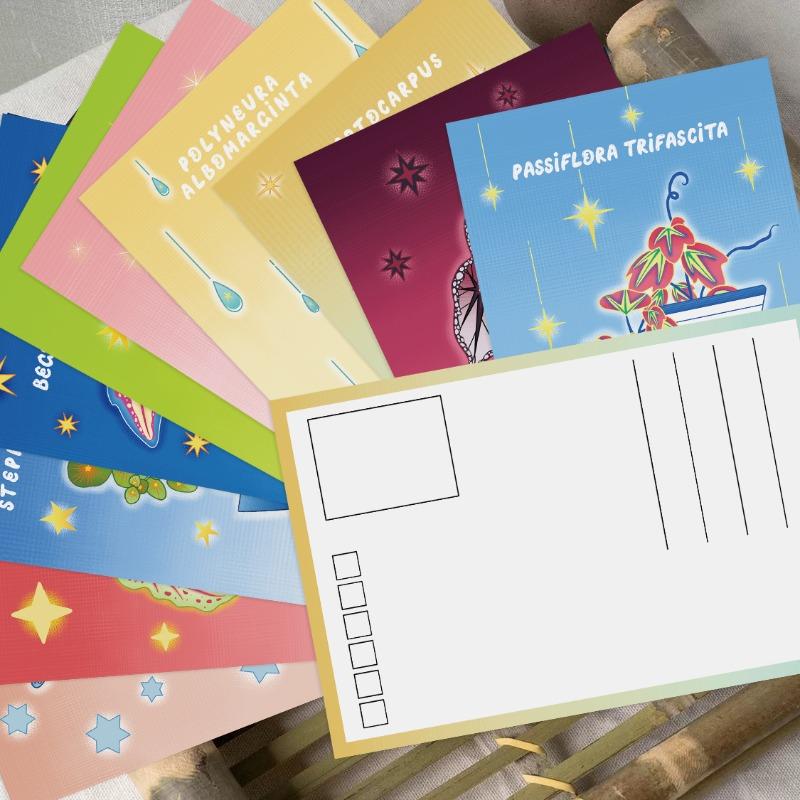10 Postcards Featuring The Cartoon Magical Plants Series To Decorate The Wall and Create A New Reading Atmosphere for Paper Cards