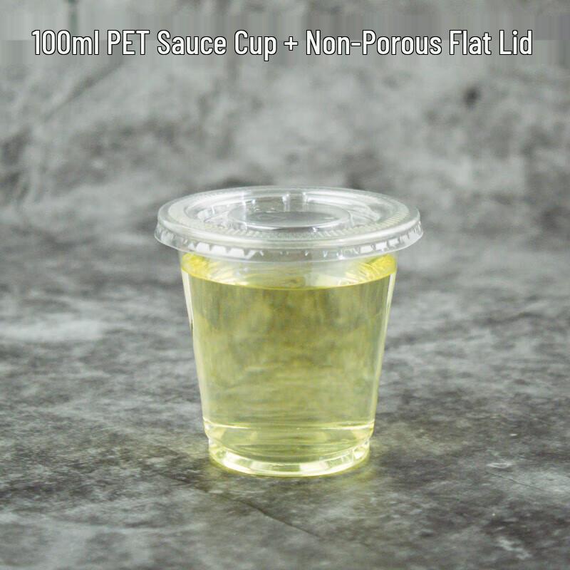 CHULV 100ml Disposable PET Plastic Cups with Lids