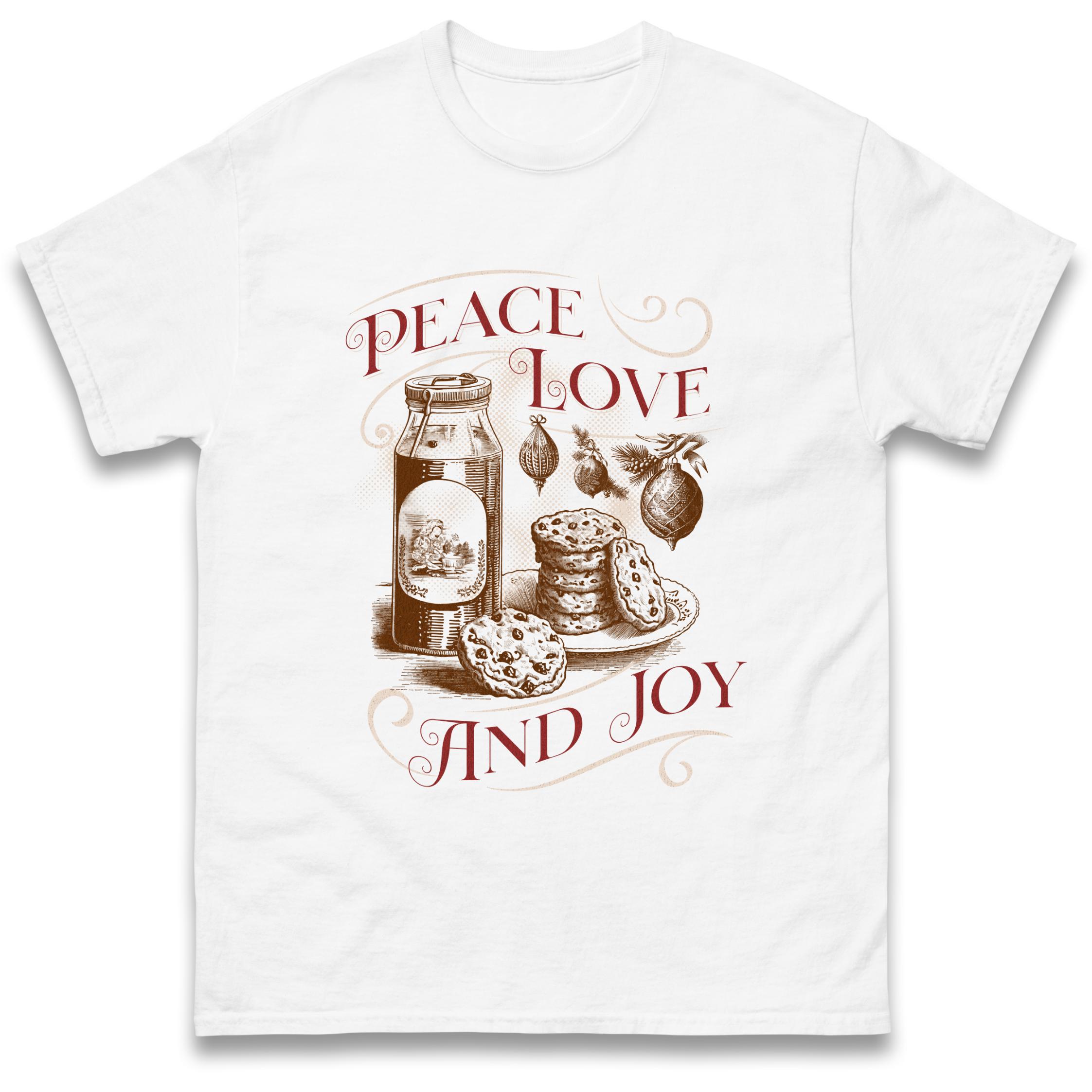 

Peace Love And Joy T-Shirt Tshirt Mens Womens Tops Unisex Tees 100% Cotton 3XL