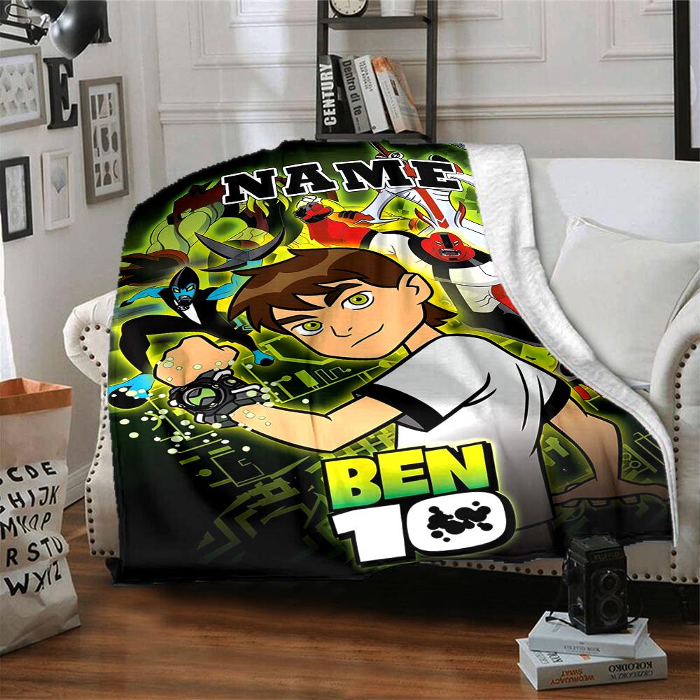 Custom Name Ben Alien Force Adventure Party Blanket For Couch Bed Plush Cozy Fuzzy Blanket Super Soft Warm Blankets For Fall And Winter 09165