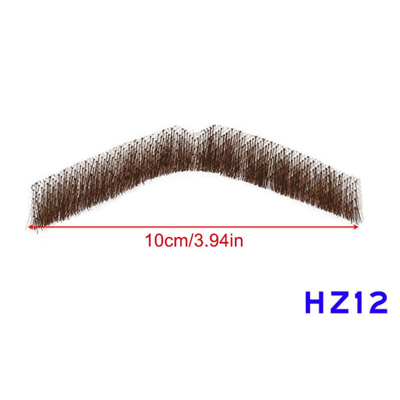 100% Human Hair Beard Black Brown Lace Mesh Beard Shallow Short Realistic Fake Moustache For Men Makeup Facial Hair Hand Made