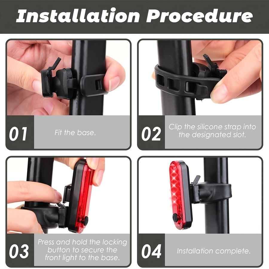 USB Rechargeable LED Rear Bike Light Waterproof Ultra Bright 4 Modes Bicycle Tail Light Safety Warning Flashlight