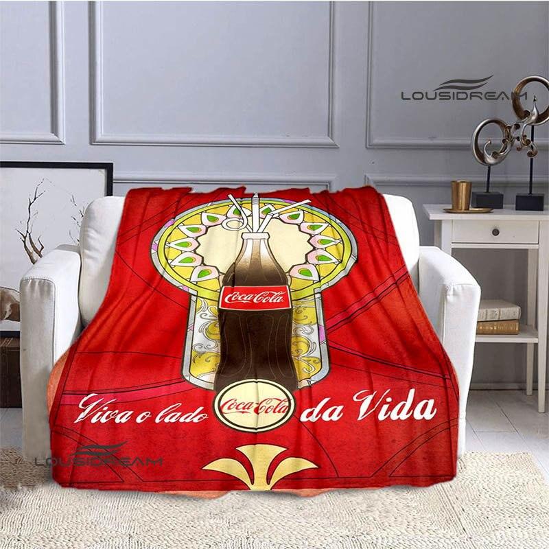 Coke logo printing blanket art decorations children's warm blankets flannel soft and comfortable blankets home travel blankets