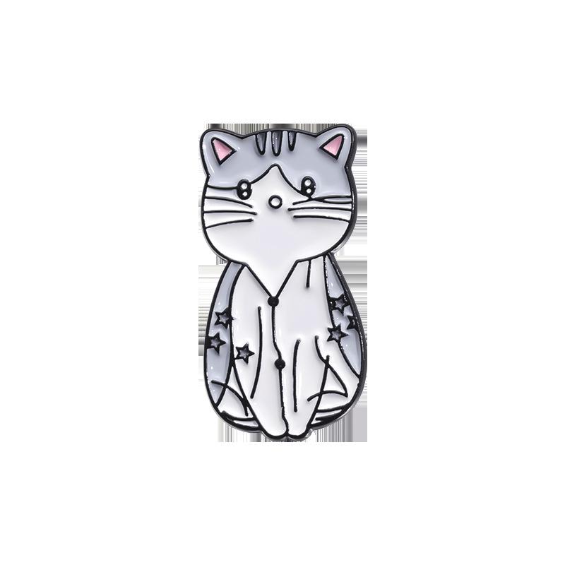 Broche Chat Mignon Dessin Animé - Accessoire Amusant en Forme d'Animal pour Sacs & Vêtements