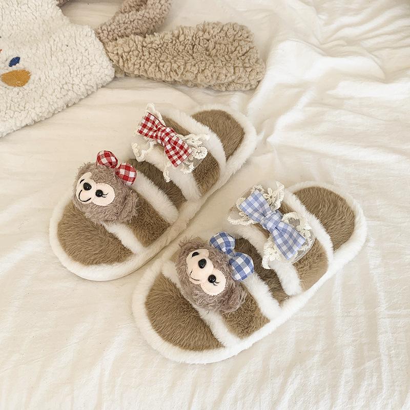 

Versatile cartoon animation milk Huhu Mao Baotou drag women s shoes autumn and winter fashion casual style comfortable home slippers 41 хаки