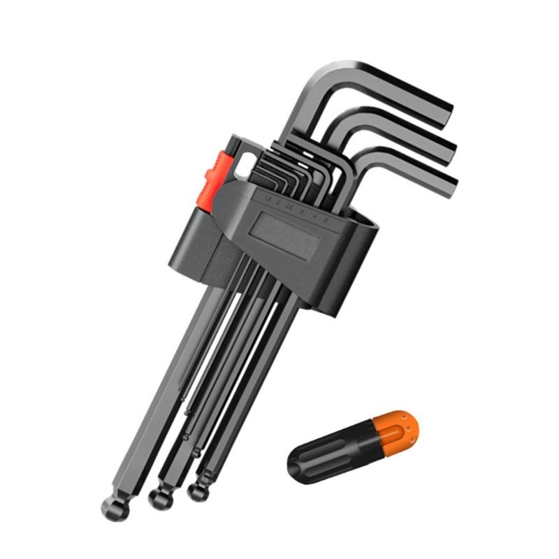 

Durable L type Alloy Wrench Kit with Handle for Various Screws 1.5/2/2.5/3/4/5/6/8/10mm Flat Head/Ball Head Extended
