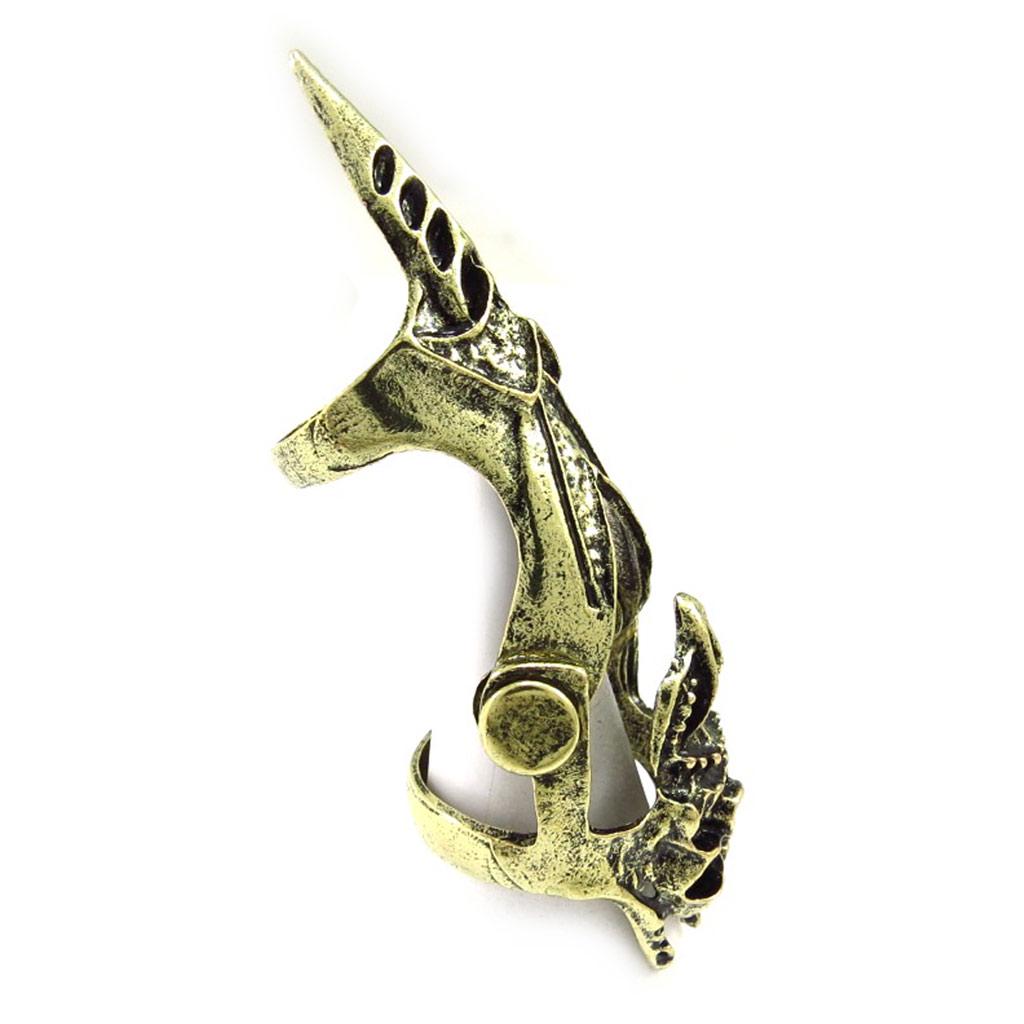 Les Trésors De Lily [R6744] - Gothic 'Skull' Gold Ring - 65x20 Mm