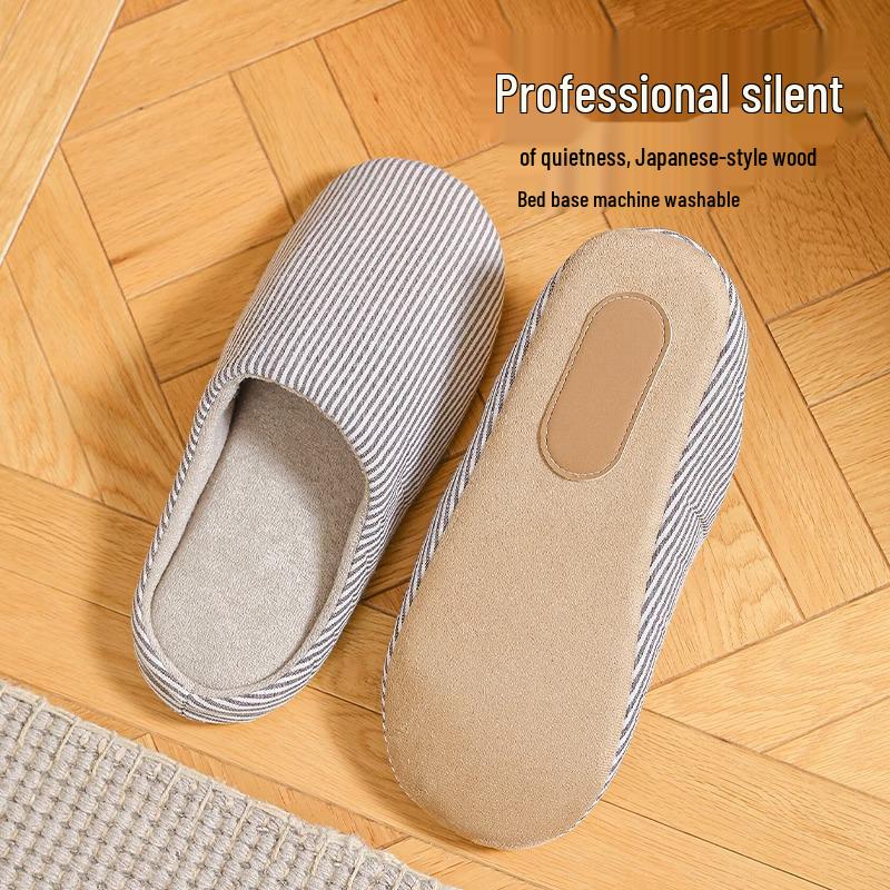 U-Tone Japanische Geräuschlose Baumwollpantoffeln mit Weicher Sohle für Damen und Herren