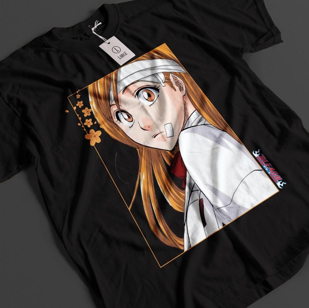 

Bleach Anime Shirt Orihime Tshirt Ichigo Bankai T-Shirt Aizen Zaraki Unisex Tee L
