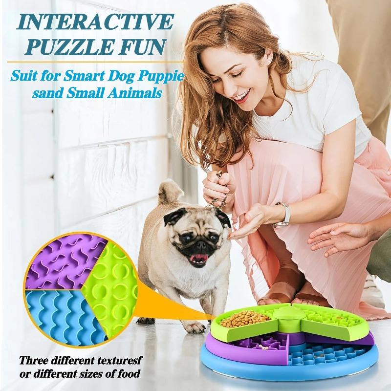 Dog Slow Food Bowl Three-layer Pet Intelligence Rotating Feeder Stable and Anti Slip Dogs Toys Dog Accessories Pet Products