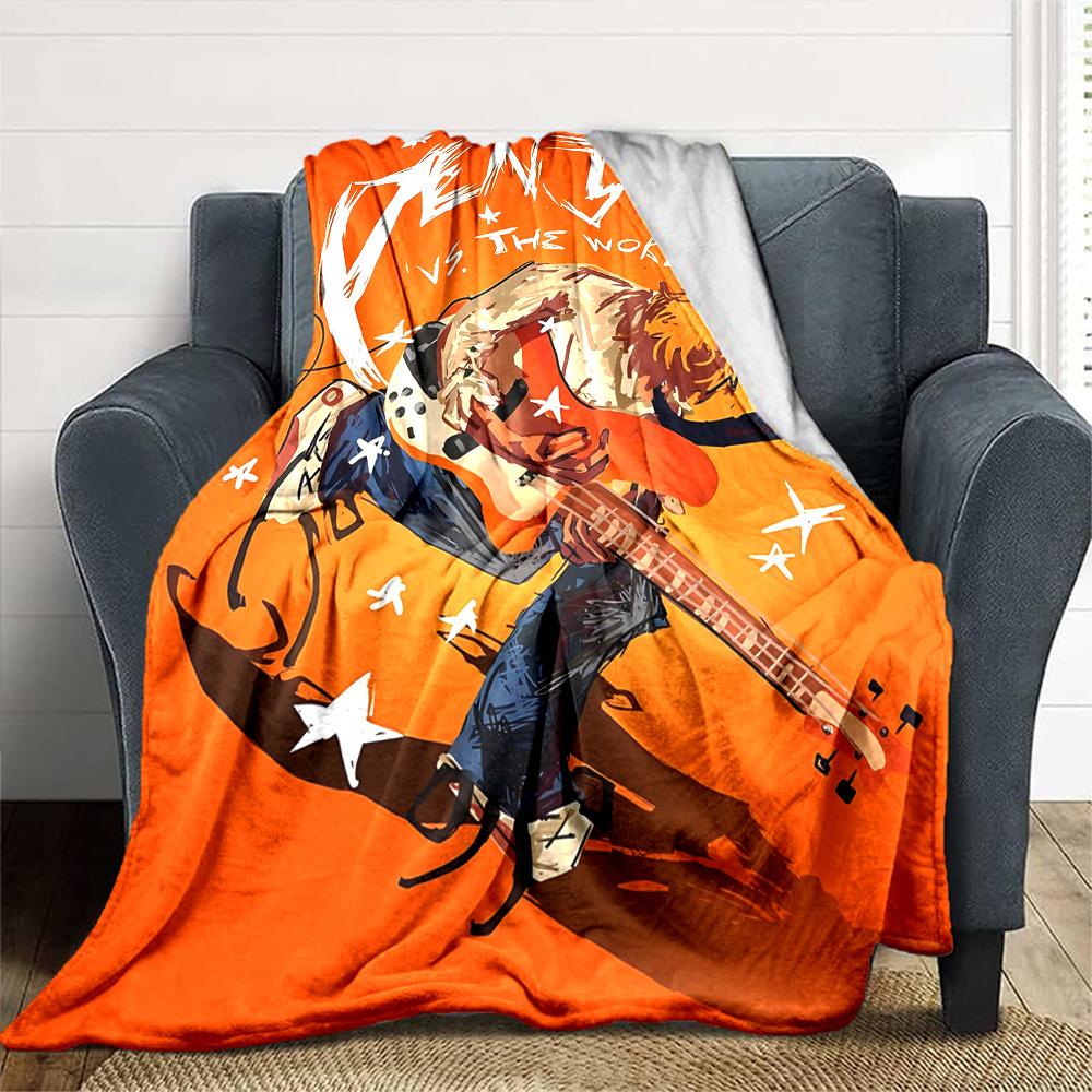 1pc dragon guitarThemed Blanket Soft Flannel All Season Cozy Throw with Bold Graphic Print, Travel, or Holiday Gift for Family & Friends