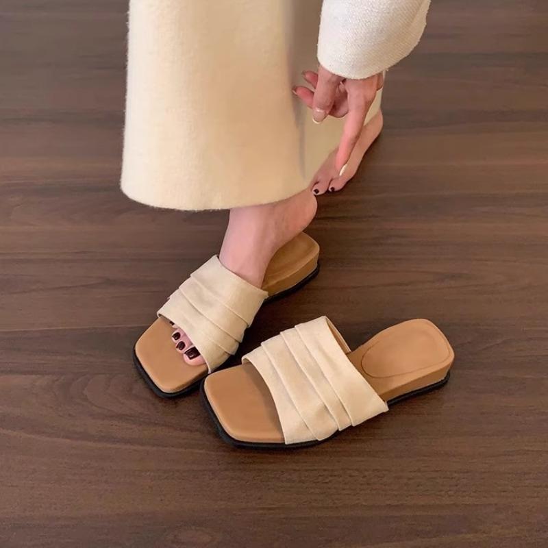 Wedge Heels Thick-soled One-shoulder Shoes Sandals Beach Shoes Flip-flops Casual Women's Shoes