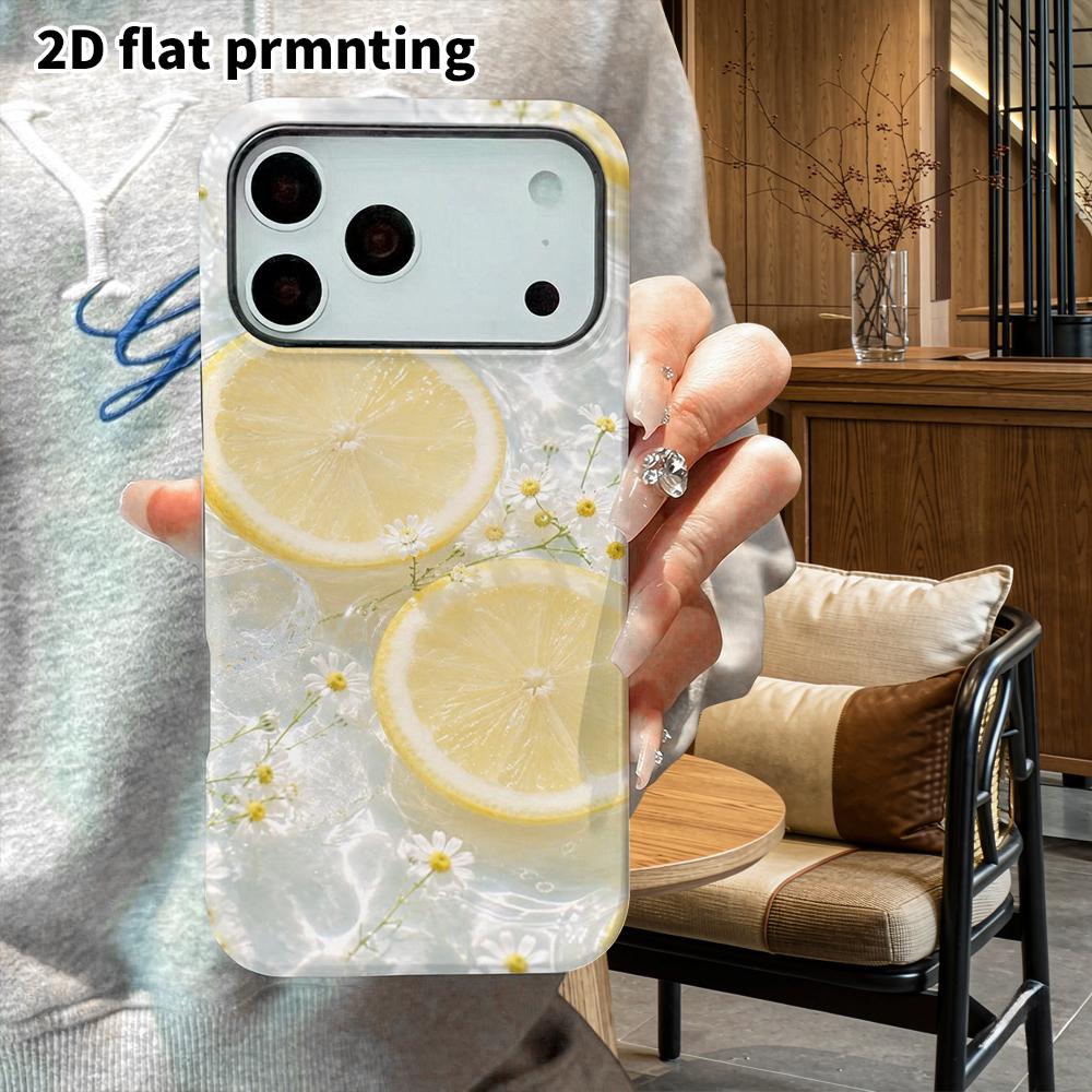 Phone Case: 2D Flat Suitable for iPhone 18 17 16 15 14 13Pro Film Protection Case, Couple Style, Lemon Chamomile, Christmas and Halloween Gifts