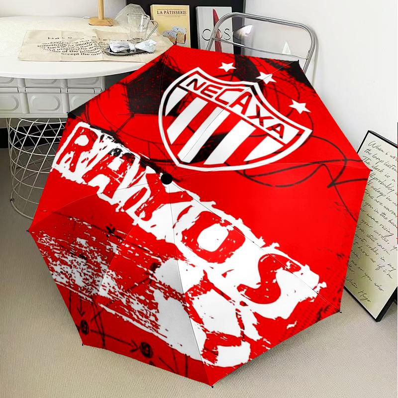 1PC Football Crest Heartbeat Printed Umbrella Folding umbrella, automatic umbrella 8-Frame for Travel, camping Fan gifts Christmas Gifts