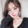 Square Fashion Jewelry Korean Style Checkerboard Earrings Dangle Earrings Ear Studs Women Earrings