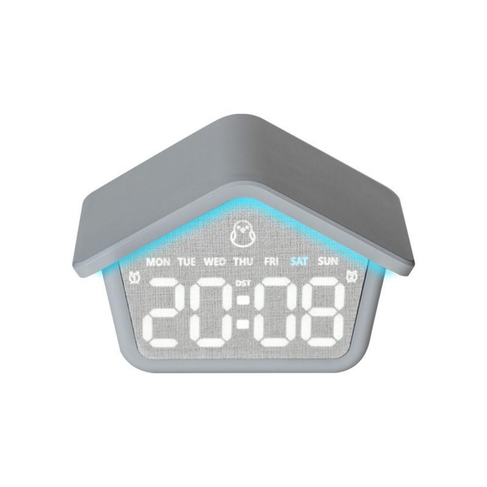 House Shaped LED Digital Alarm Clock Brightness Adjustment Electronic Clock Bedroom Use